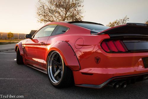15-17 Ford Mustang (2.3, 5.0) Set Kotflügelverbreiterung - 3 Zoll - Unlackiert Hinten
