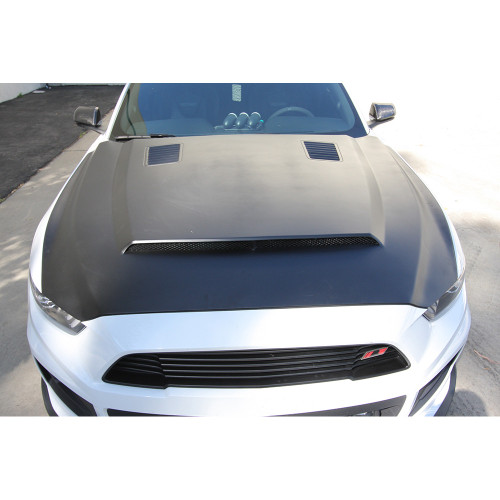 15-17 Ford Mustang Motorhaube - Fiberglas, Unlackiert, mit Luftauslass (52657693)