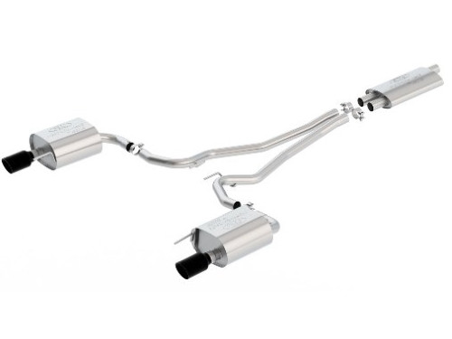 15-17 Ford Mustang (2.3) Abgasanlage - Ford Racing - 2-Rohr - Touring - Schwarze Blenden