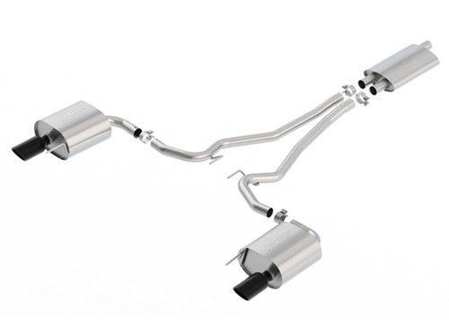 15-19 Ford Mustang EcoBoost (2.3) Abgasanlage - BORLA mit TÜV - 2-Rohr - schwarze Blenden