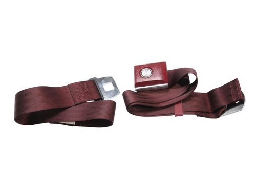 64-73 Ford Mustang Sicherheitsgurt - Zweipunktgurt - Maroon - Druckknopf
