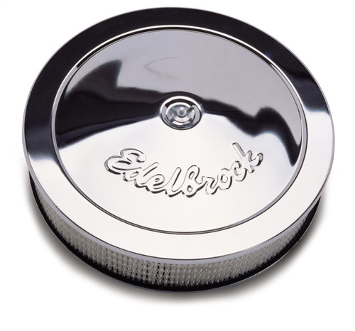 64-73 Ford Mustang Luftfilter komplett - Edelbrock - 14 " - Chrom