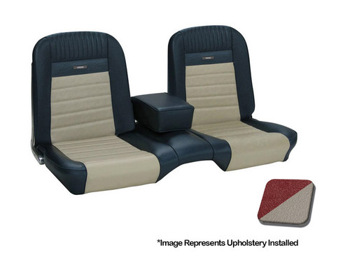 1966 Ford Mustang (Hardtop) Sitzbezüge - Deluxe Pony - Bench Seat - Rot Metallic/Weiß - Vorne und hinten