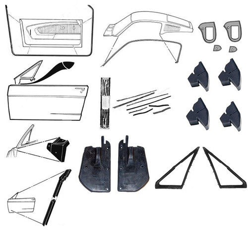 67-68 Ford Mustang (Fastback) Türdichtungs Set