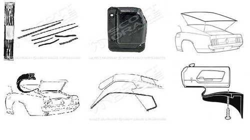 69-70 Ford Mustang (Fastback) Türdichtungs Set