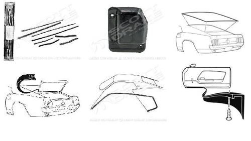 69-70 Ford Mustang (Fastback) Türdichtungs Set