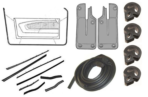 71-73 Ford Mustang (Hardtop) Türdichtungs Set