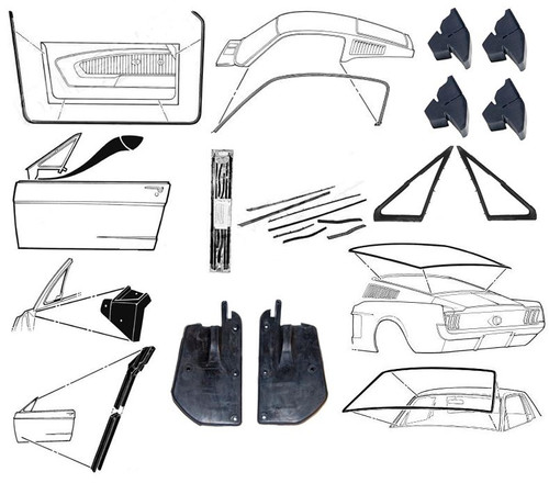 67-68 Ford Mustang (Fastback) Dichtungsset Karosserie