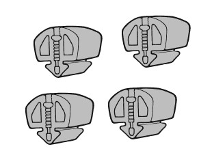 69-70 Ford Mustang Endanschlag Motorhaube - 4er Set