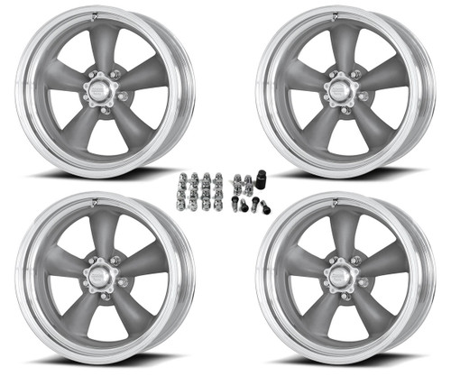 64-73 Ford Mustang Felgensatz - Torq Thrust D - Aluminium - 16x8 " - Grau