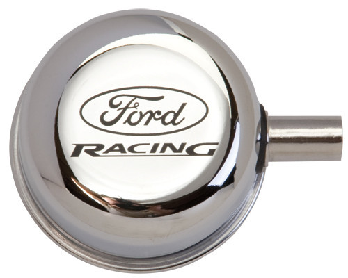 64-73 Ford Mustang Öldeckel - Ford Racing Logo - Chrom - Gesteckt - Mit Entlüftung