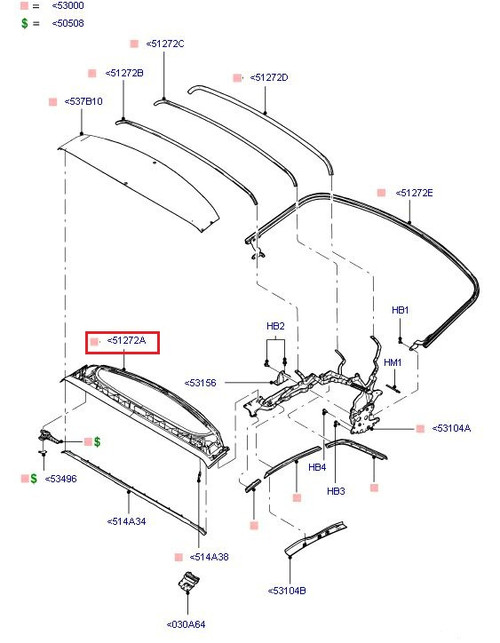 05-07 Ford Mustang (Convertible) Spriegel Cabrioverdeck