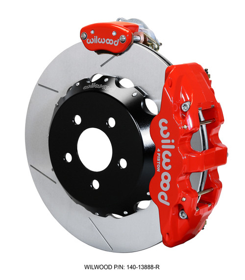 15-23 Ford Mustang (Disc/Disc) Wilwood Bremsanlage hinten AERO4-MC4 14 Zoll rot geschlitzt