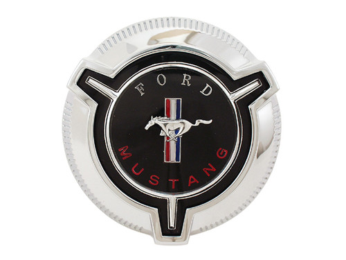 1967 Ford Mustang Tankdeckel - Chrom/Schwarz - Tri-Bar Pony