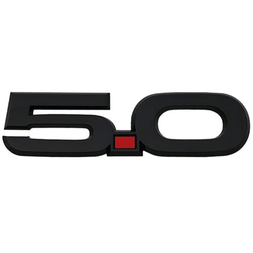 15-17 Ford Mustang GT (5.0) Emblem Kotflügel - 5.0 - Schwarz halbglänzend - Roter Punkt