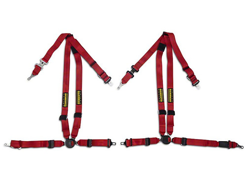 05-17 Ford Mustang Sicherheitsgurt - Set Hosenträgergurte - QuickFit Pro - Rot Vorne links und rechts