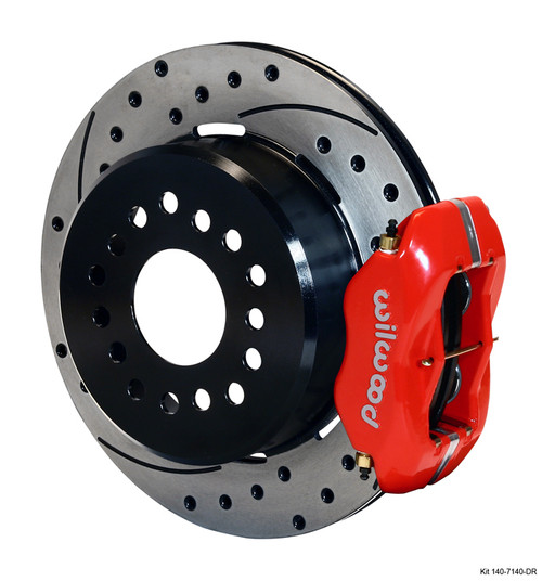 07-14 Ford Mustang (Disc/Disc) Überholsatz Verschleißteile Bremse - Wilwood - 4-Kolben - Einteilig - Gelocht & Geschlitzt - Hinten - Rot