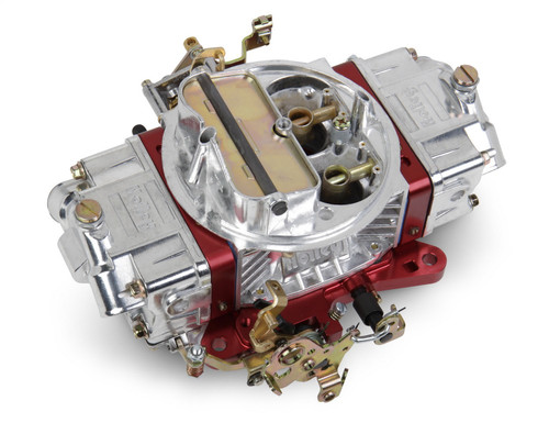 64-73 Ford Mustang Vergaser - Holley Ultra Double Pumper - 650 cfm - Aluminium - Manueller Choke - Poliert/Rot