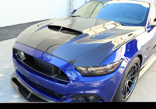 15-17 Ford Mustang Motorhaube - AB-Style - Carbon - Mit Luftauslass