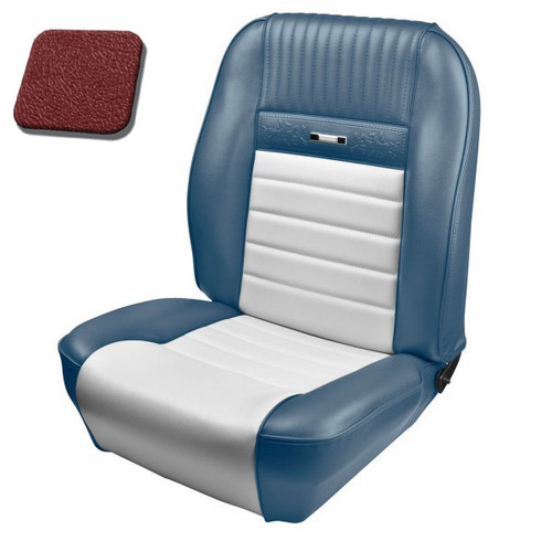 1966 Ford Mustang Seat Upholstery Kit - Deluxe Pony Sport - Red Metallic - Front