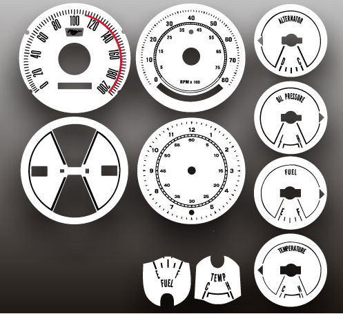 69-70 Ford Mustang Instrumentenscheibe - Km/h