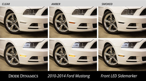 10-14 Ford Mustang Seitenmarkierungsleuchte - Vorne & Hinten, LED Rauchglas Vorne und hinten
