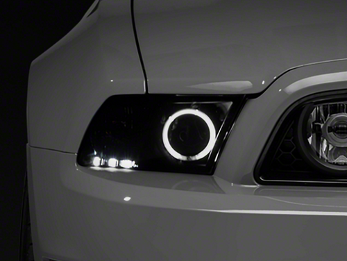 13-14 Ford Mustang Hauptscheinwerfer - Getönt - LED Halo Style