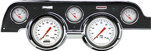 67-68 Ford Mustang Instrumenteneinheit - White Hot - schwarze Blende - KPH