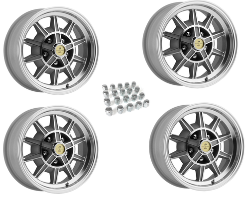 64-73 Ford Mustang Felgensatz - GT7 - Aluminium - 15x7 " - Schwarz Vorne und hinten