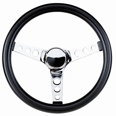 64-73 Ford Mustang Lenkrad - Grant Classic - 13,5 Zoll - Schaumstoff - Schwarz - Gelocht - Chrom