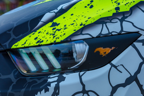15-17 Ford Mustang Abdeckung für Hauptscheinwerfer - Reflektoren, schwarz matt, Pony Vorne