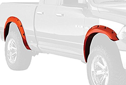 Dodge, Ram (Bed Length: 67.4, 76.3, 96.3Inch) Kotflügelverbreiterung - Rot Klarlack, Pocket Style Vorne und hinten