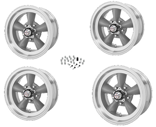 64-73 Ford Mustang Felgensatz - Torq Thrust D - Aluminium - 14x6 " - Grau