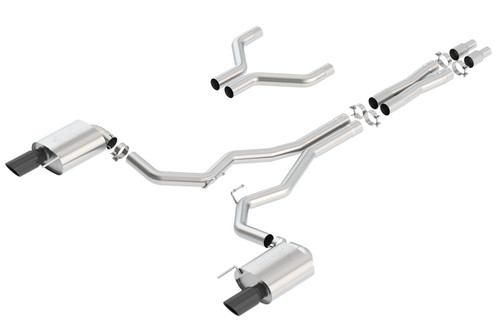 15-17 Ford Mustang (Coupe - 5.0) Abgasanlage - BORLA ATAK - 2-Rohr - schwarze Blenden