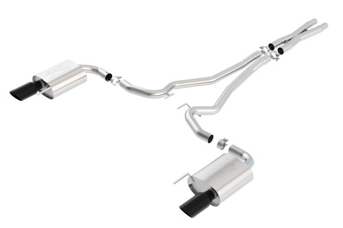 15-17 Ford Mustang (Convertible - 5.0) Abgasanlage - BORLA ATAK - 2-Rohr - schwarze Blenden