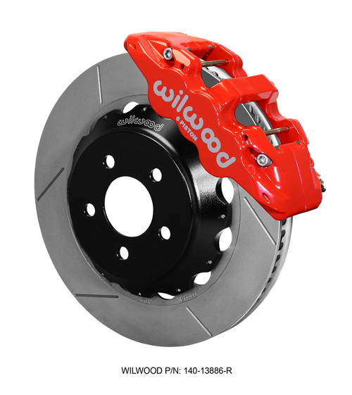 15-23 Ford Mustang (Disc/Disc) Wilwood Bremsanlage vorne AERO6 14 Zoll rot geschlitzt
