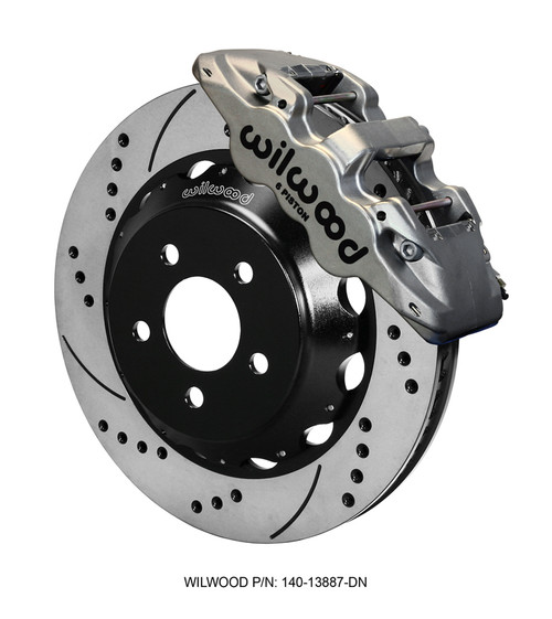15-23 Ford Mustang (Disc/Disc) Wilwood Bremsanlage vorne AERO6 15 Zoll nickel gelocht/geschlitzt
