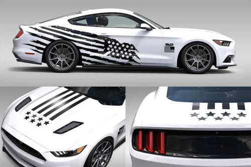 15-17 Ford Mustang (Coupe) Aufkleberset Karosserie - Battle Born & StarsNStripes, Coupe