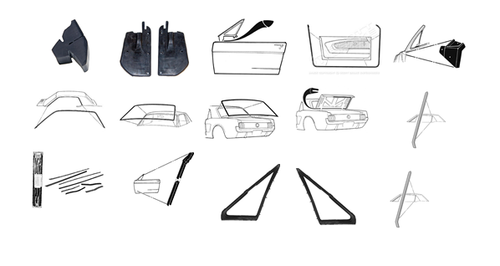 67-68 Ford Mustang (Hardtop) Dichtungsset Karosserie