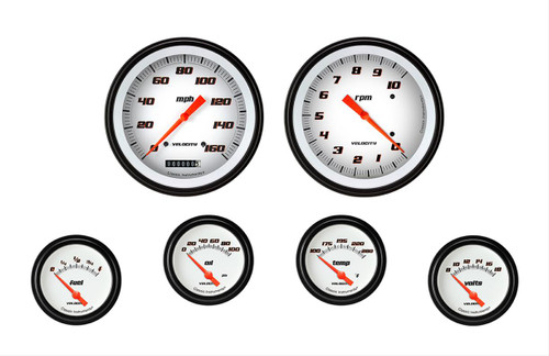 64-73 Ford Mustang Anzeigen-Set - Velocity White - 6-teilig - 2 5/8" / 4 5/8" Durchmesser - Edelstahl