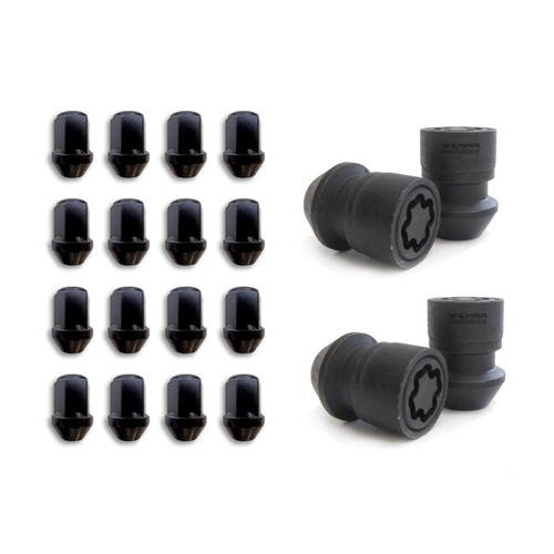 15-26 Ford Mustang Radmuttern/Schlösser 19mm schmaler Schlüssel - schwarz