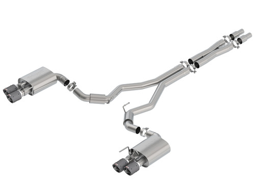 18-23 Ford Mustang Abgasanlage - Borla S-Type - Edelstahl - Carbon-Blenden