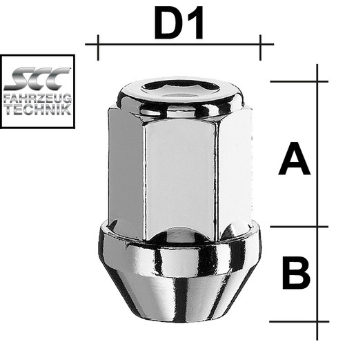 15-23 Ford Mustang Radmutter - 19mm, Chrom