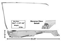 65-66 Ford Mustang (Hardtop) Rahmen Türscheibe Links