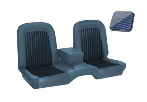 1968 Ford Mustang (Fastback) Sitzbezüge - Standard Deluxe - Bench Seat - Comfortweave - Blau - Vorne und hinten