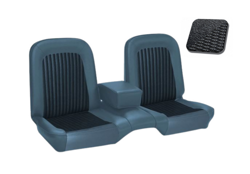 1968 Ford Mustang (Convertible) Sitzbezüge - Standard Deluxe - Bench Seat - Comfortweave - Schwarz - Vorne und hinten