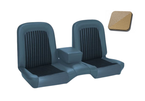 1968 Ford Mustang (Fastback) Sitzbezüge - Standard Deluxe - Bench Seat - Comfortweave - Light Parchment - Vorne und hinten
