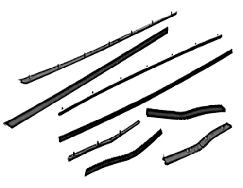 65-66 Ford Mustang (Convertible/Hardtop) Fensterschachtleistenset