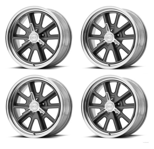 64-73 Ford Mustang Felgensatz - American Racing - Cobra 427 - Aluminium - 17x7 / 17x8 " - Grau