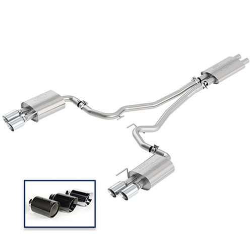 18-23 Ford Mustang Abgasanlage - Touring - Chrom Blenden - ohne Klappen